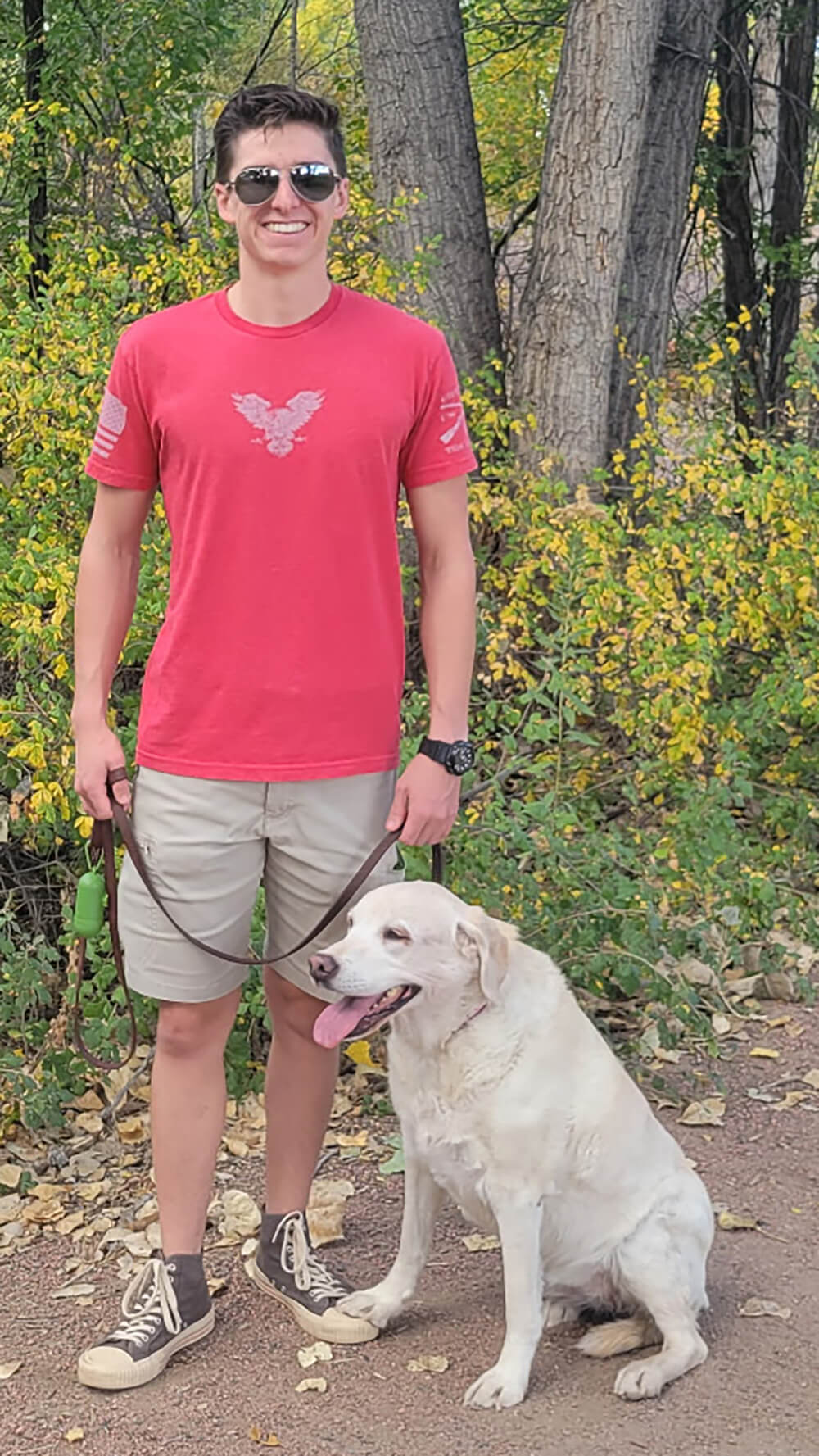 Aidan with his dog — 31:6 Woodworks, Canon City